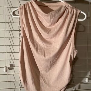 Soft stretchy peach-colored wide strap tank-top